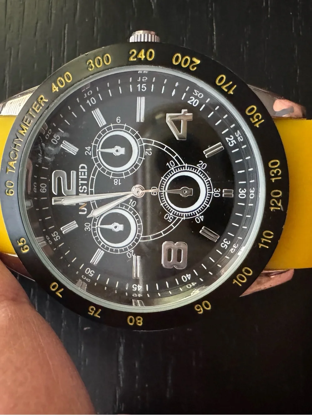 UNISTED Men's Yellow Band Chronographic Watch